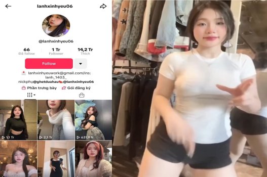 Tiktoker Lanhxinhyeu làm tình với anh chàng khỏe mạnh đến tận cùng